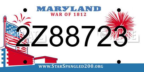 2Z88723 Maryland License Plate