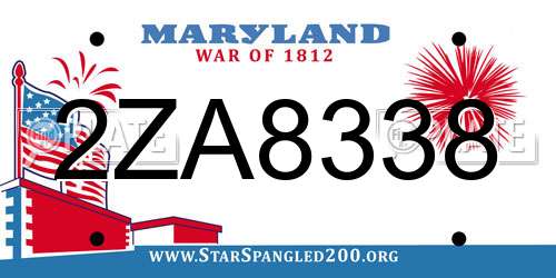 2ZA8338 Maryland License Plate