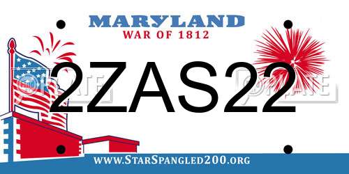 2ZAS22 Maryland License Plate