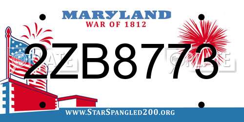 2ZB8773 Maryland License Plate