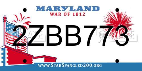 2ZBB773 Maryland License Plate