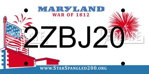 2ZBJ20 Maryland License Plate