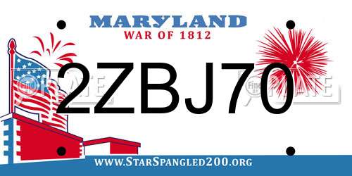 2ZBJ70 Maryland License Plate