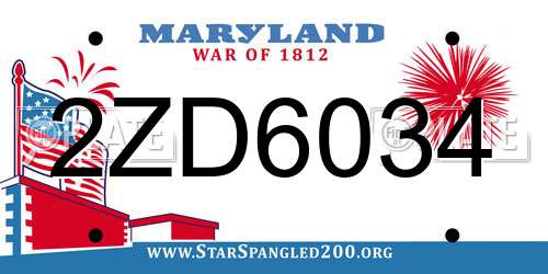2ZD6034 Maryland License Plate