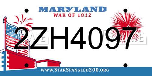2ZH4097 Maryland License Plate