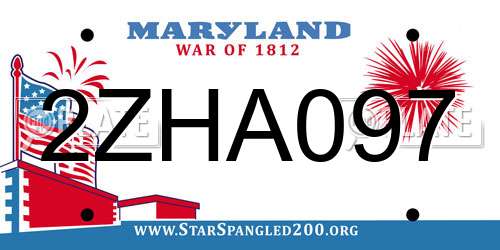 2ZHA097 Maryland License Plate