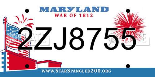 2ZJ8755 Maryland License Plate
