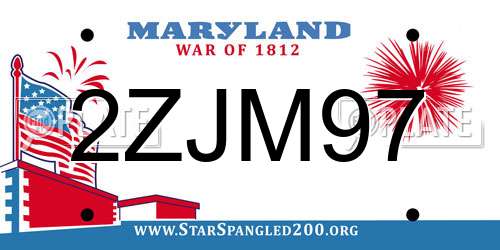 2ZJM97 Maryland License Plate