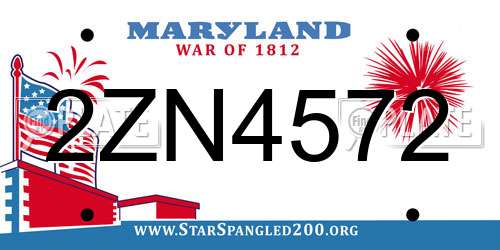 2ZN4572 Maryland License Plate