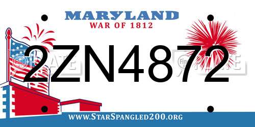 2ZN4872 Maryland License Plate