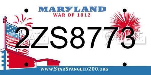 2ZS8773 Maryland License Plate