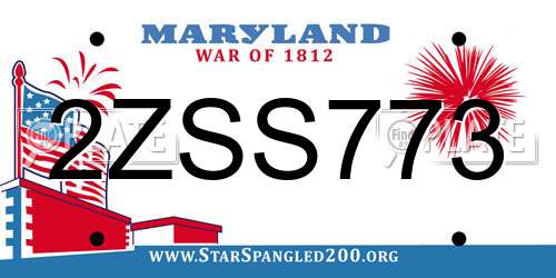 2ZSS773 Maryland License Plate