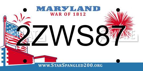 2ZWS87 Maryland License Plate