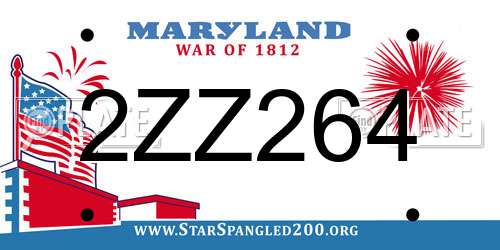 2ZZ264 Maryland License Plate