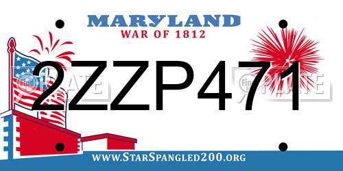 2ZZP471 Maryland License Plate