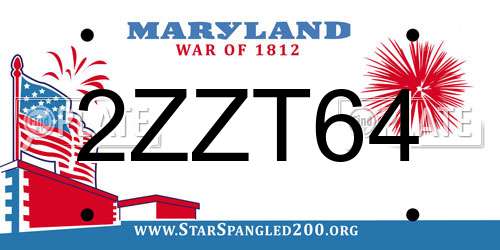 2ZZT64 Maryland License Plate