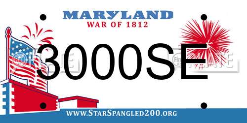 3000SE Maryland License Plate