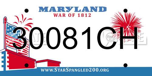 30081CH Maryland License Plate