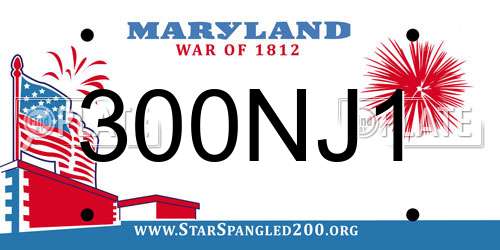 300NJ1 Maryland License Plate