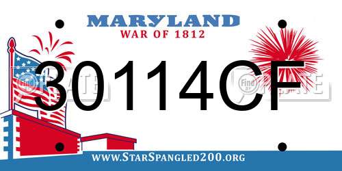 30114CF Maryland License Plate