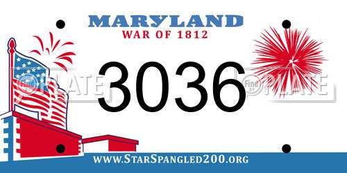3036 Maryland License Plate