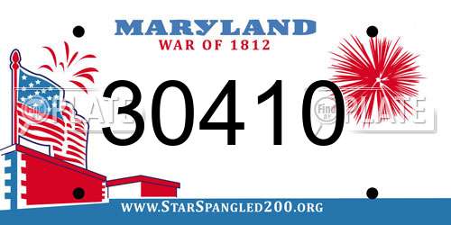 30410 Maryland License Plate