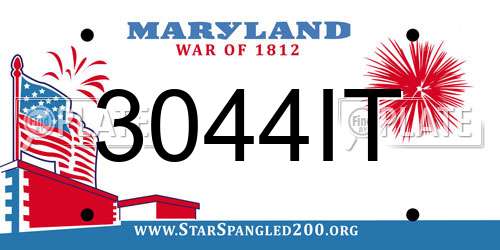 3044IT Maryland License Plate