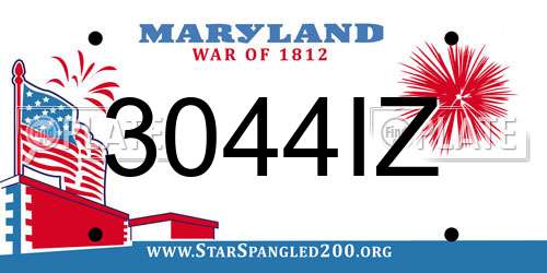 3044IZ Maryland License Plate