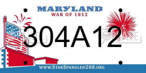 304A12 Maryland License Plate