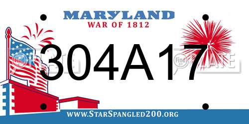 304A17 Maryland License Plate