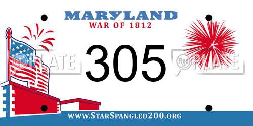 305 Maryland License Plate