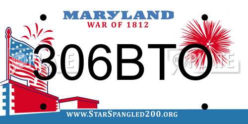 306BTO Maryland License Plate