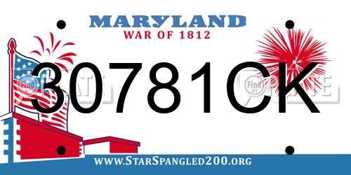 30781CK Maryland License Plate