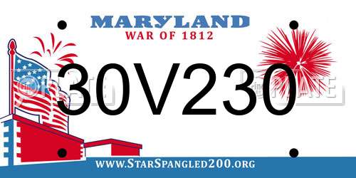 30V230 Maryland License Plate