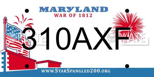 310AXF Maryland License Plate