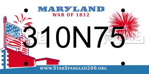 310N75 Maryland License Plate
