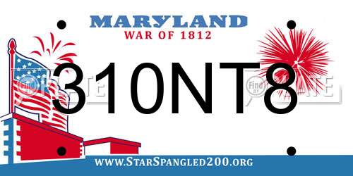 310NT8 Maryland License Plate