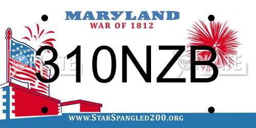 310NZB Maryland License Plate