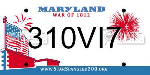 310VI7 Maryland License Plate