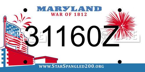 31160Z Maryland License Plate