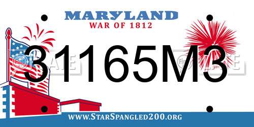 31165M3 Maryland License Plate