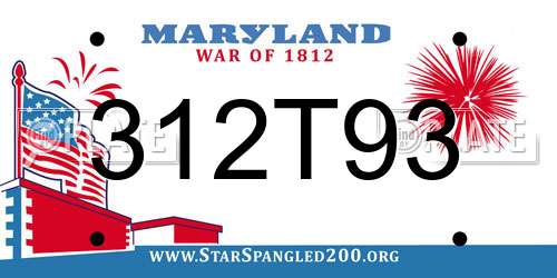 312T93 Maryland License Plate