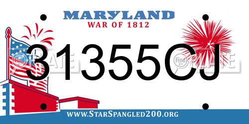 31355CJ Maryland License Plate