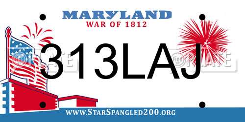 313LAJ Maryland License Plate