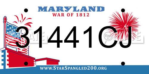 31441CJ Maryland License Plate