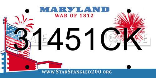 31451CK Maryland License Plate