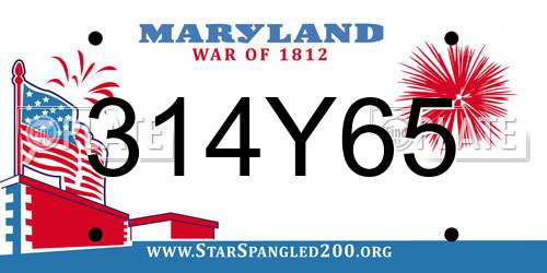 314Y65 Maryland License Plate