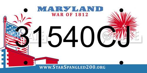 31540CJ Maryland License Plate