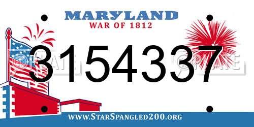 3154337 Maryland License Plate