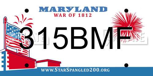 315BMF Maryland License Plate